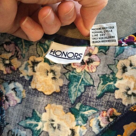 Vintage Womens Jumper Dress Size Small Blue Floral Pansy 90s Modest Fall Casual - Picture 7 of 8